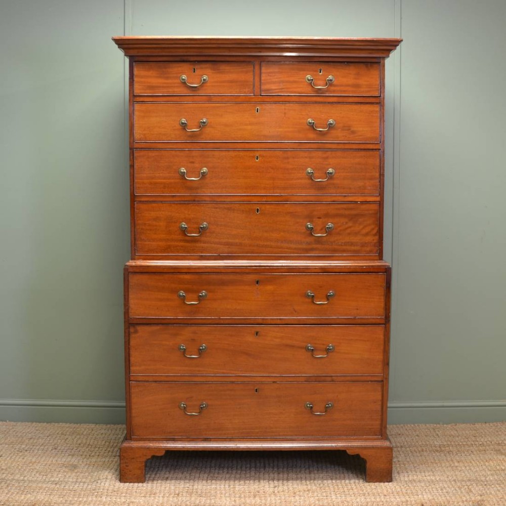 Georgian Mahogany Antique Chest On Chest