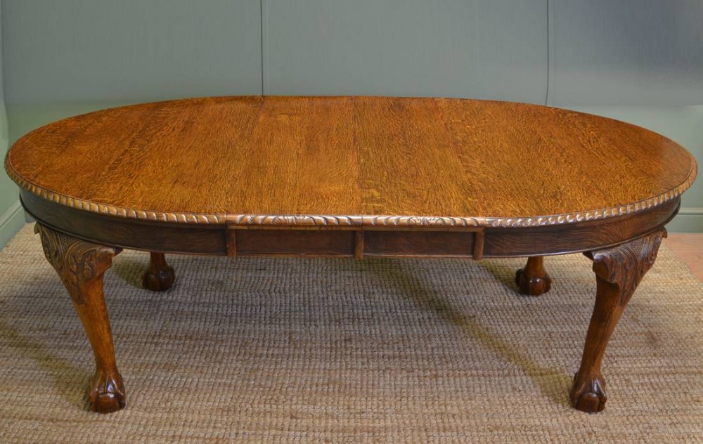Quality Oak Extending Wind Out Edwardian Dining Table 