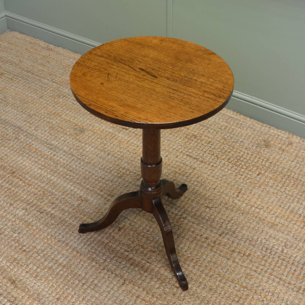 Small Country Oak  Georgian Antique Tripod Occasional Table