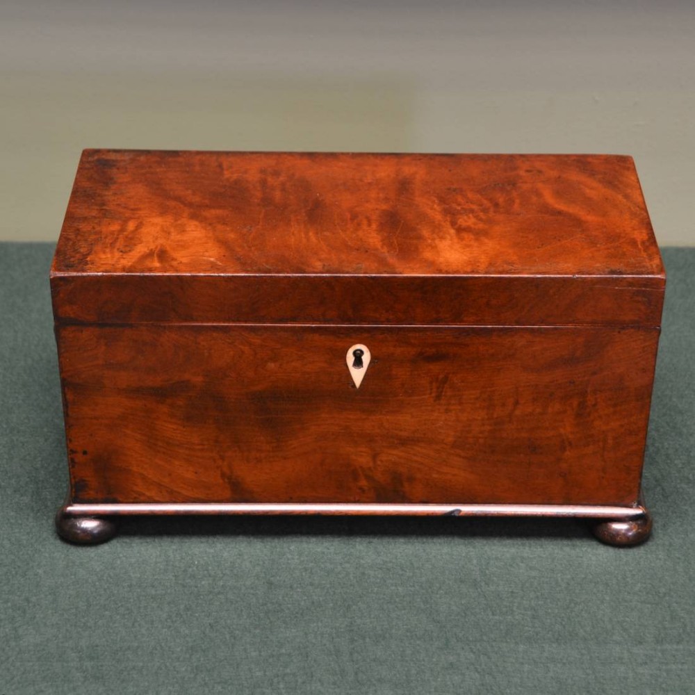 Quality Regency Mahogany Antique Tea Caddy