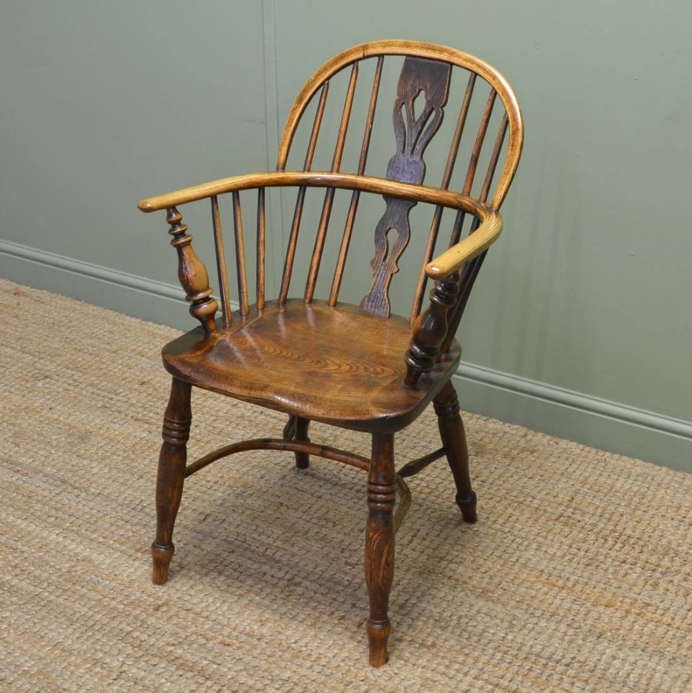 Country Georgian Antique Ash And Elm Windsor Chair