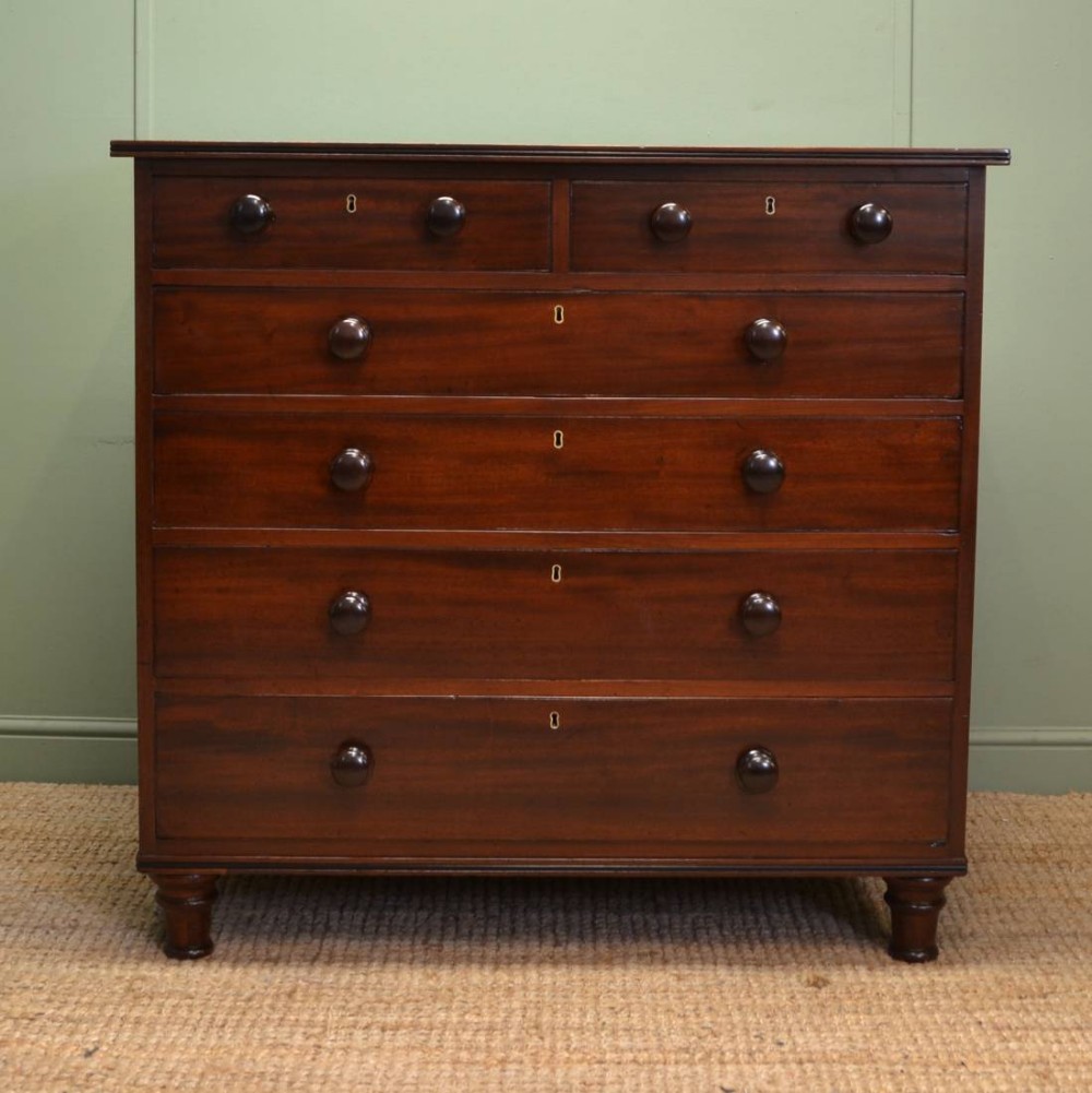 Spectacular Georgian Solid Teak Antique Chest Of Drawers