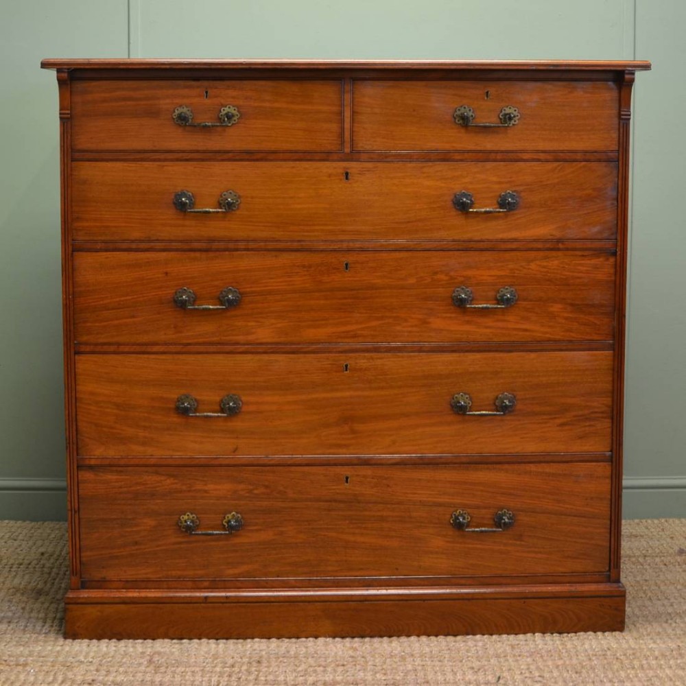 Magnificent Quality Arts And Crafts Satin Walnut Antique Chest Of Drawers