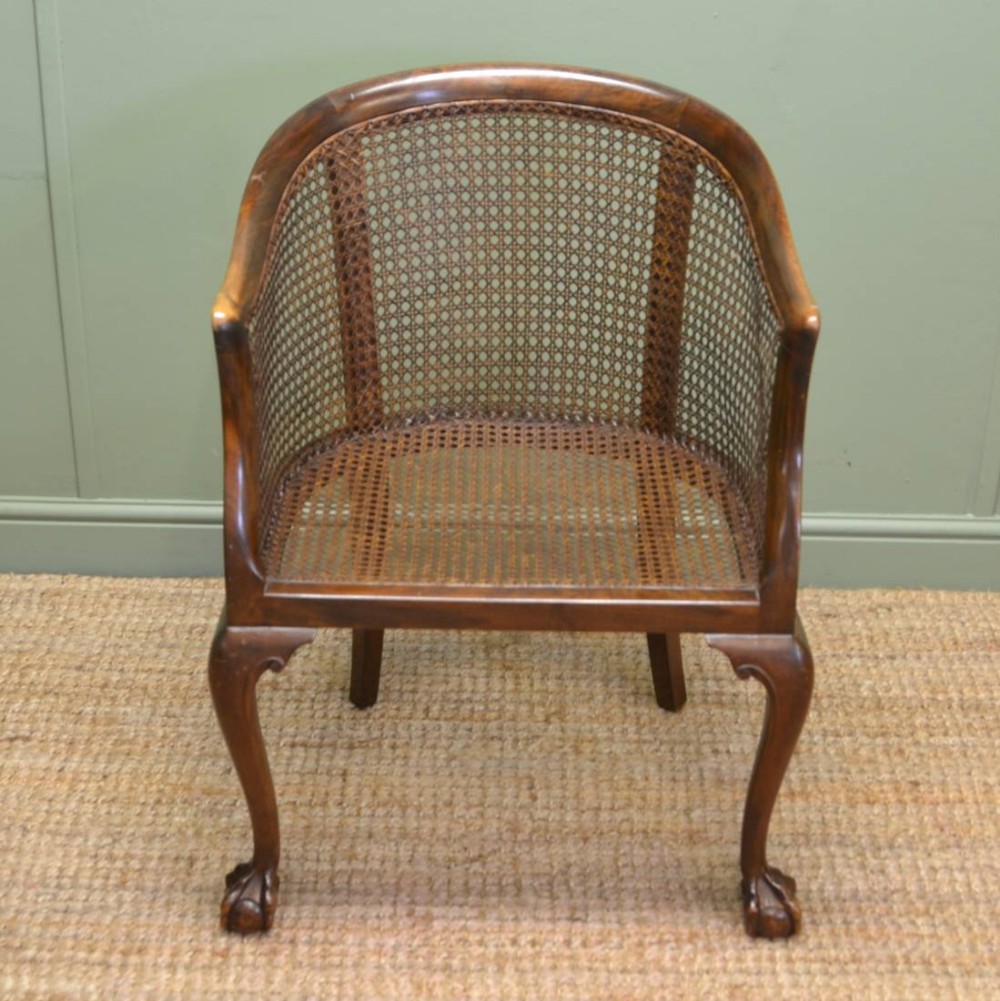 Antique Edwardian Walnut Burgere Occasional Side Chair