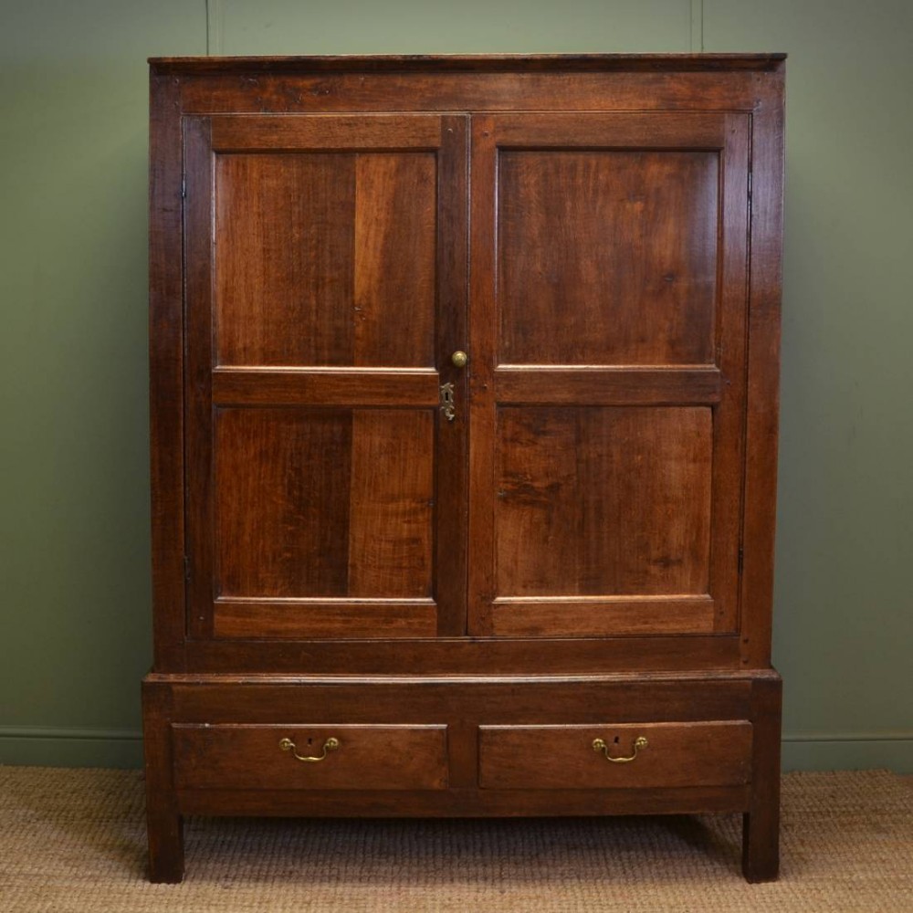 Early Eighteenth Century Period Oak Antique Harness Cupboard
