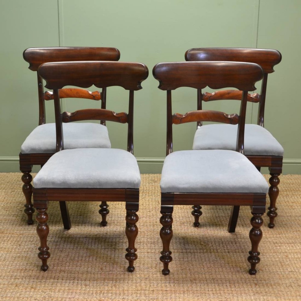 Quality Set Of Four William IV Antique Mahogany Dining Chairs