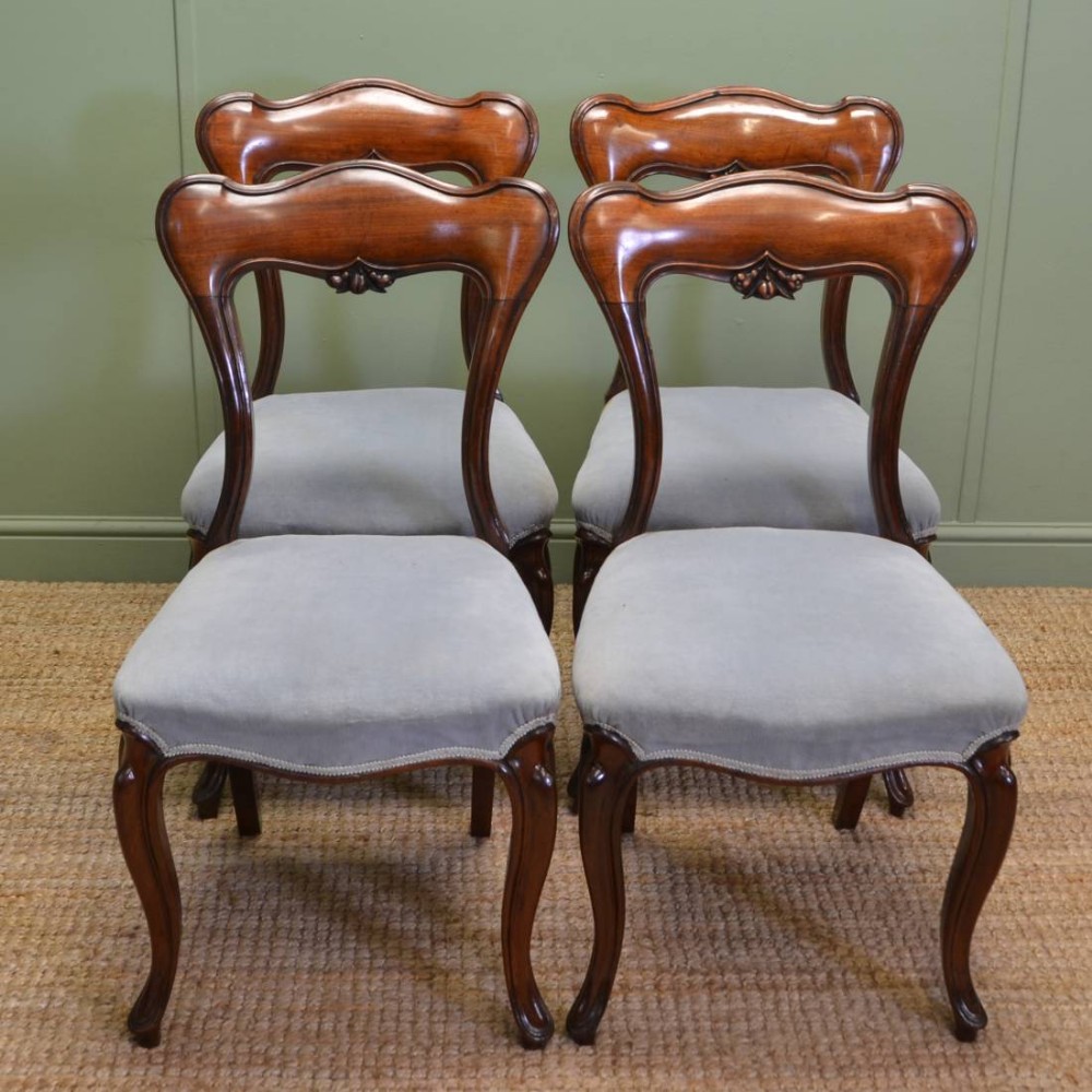 Set Of Four Super Quality Elegant Victorian Mahogany Antique Dining Chairs