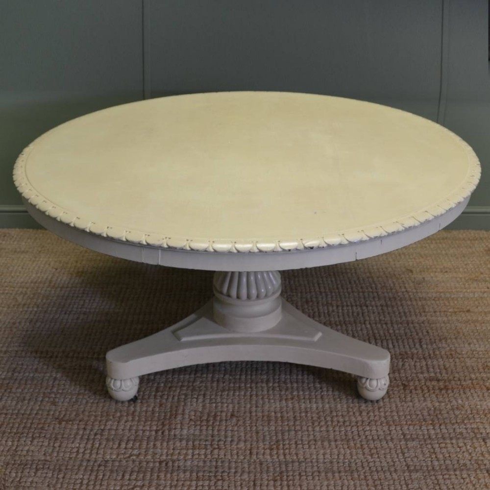 Large Regency Circular Painted Antique Dining Table