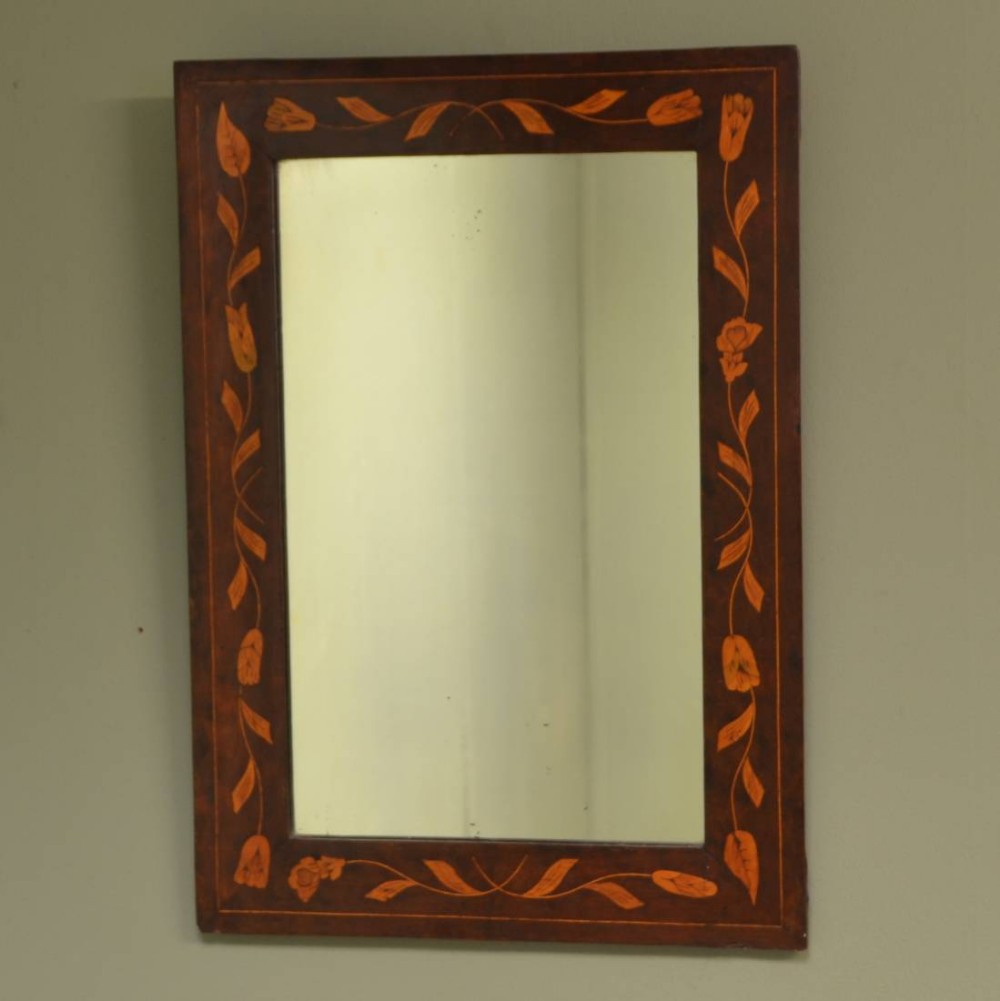 Victorian Inlaid Walnut Antique Mirror