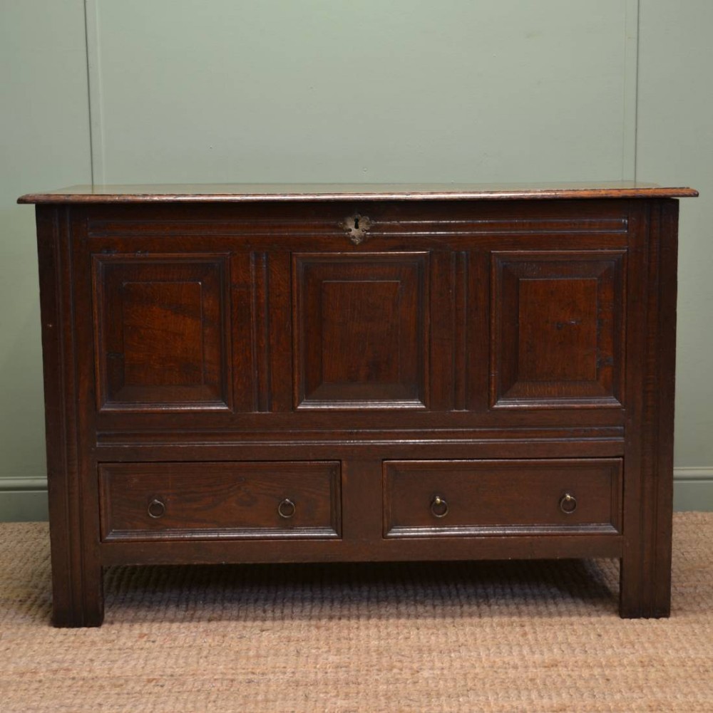 Stunning Eighteenth Century Oak Antique Mule Chest