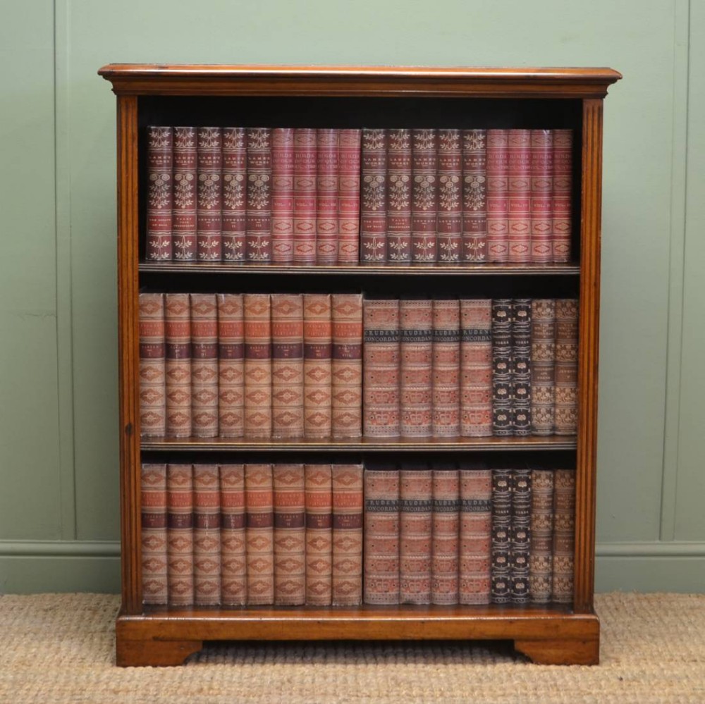Victorian Walnut Antique Open Bookcase