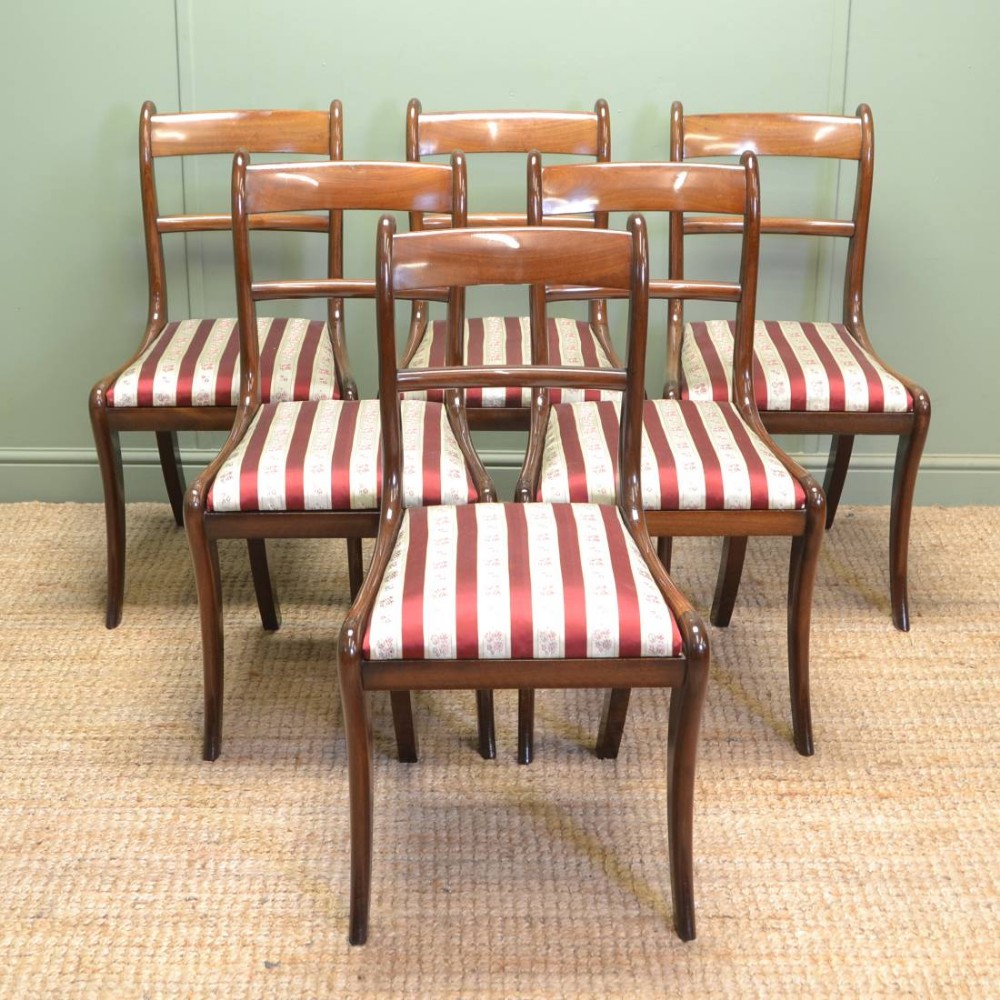 Set of Six Antique Regency Mahogany Dining Chairs of Superb Quality.