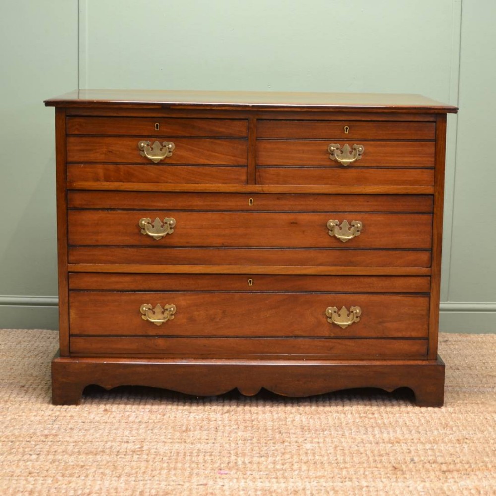 Victorian Arts And Crafts Antique Walnut Chest Of Drawers
