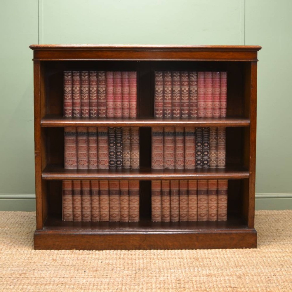 Quality Solid Oak Antique Victorian Open Bookcase