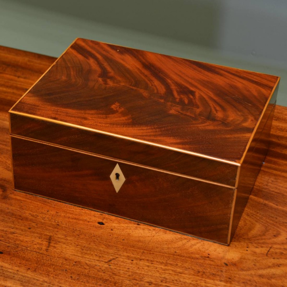 Spectacular Regency Flamed Mahogany Antique Jewellery Box