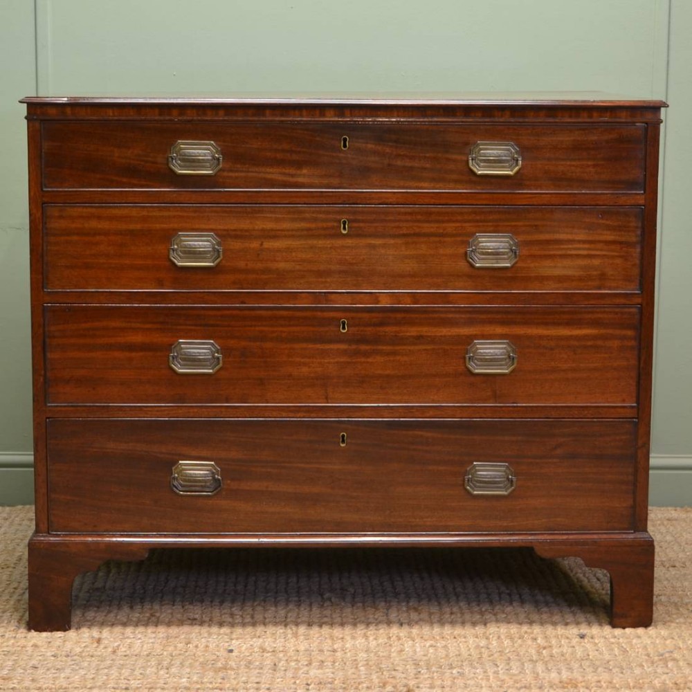 Quality Hepplewhite Figured Mahogany Georgian Antique Chest Of Drawers 