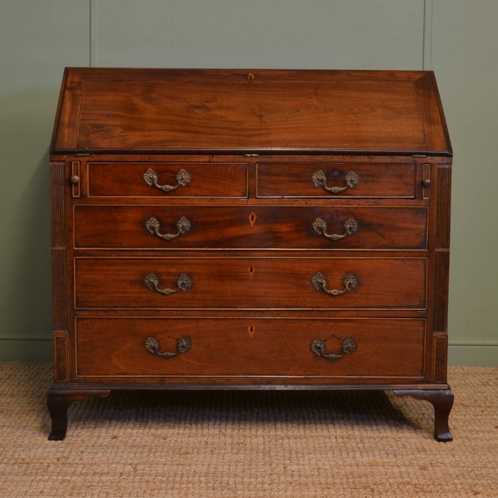 Quality Solid Mahogany Country Georgian Antique Bureau