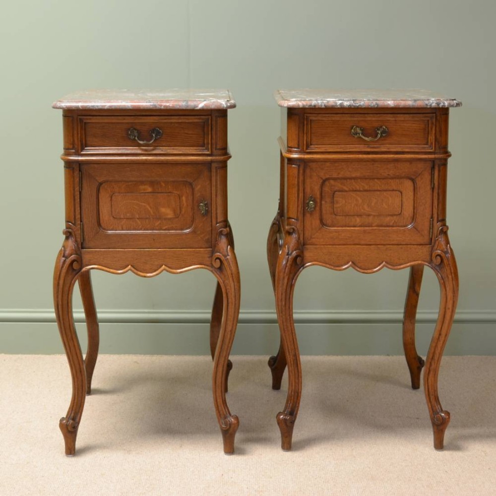 Stunning Pair Of Victorian Antique Oak Side Cabinets