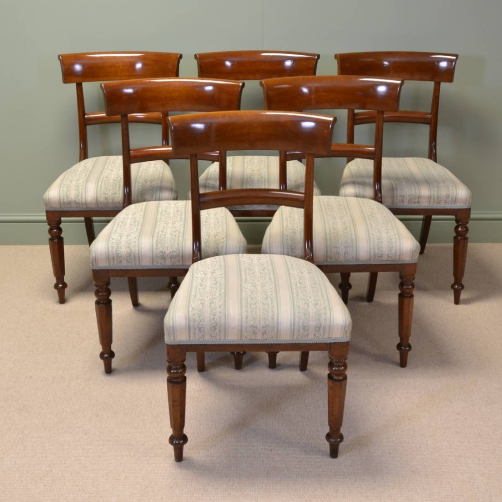 Elegant Antique Victorian Bar Back Antique Mahogany Dining Chairs