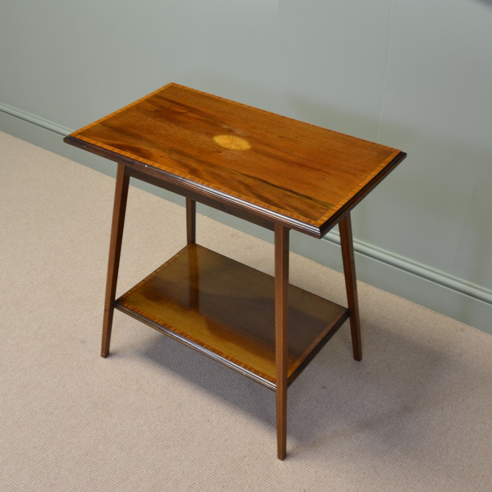 Quality Edwardian Mahogany Occasional Antique Table with Sunburst Inlay.
