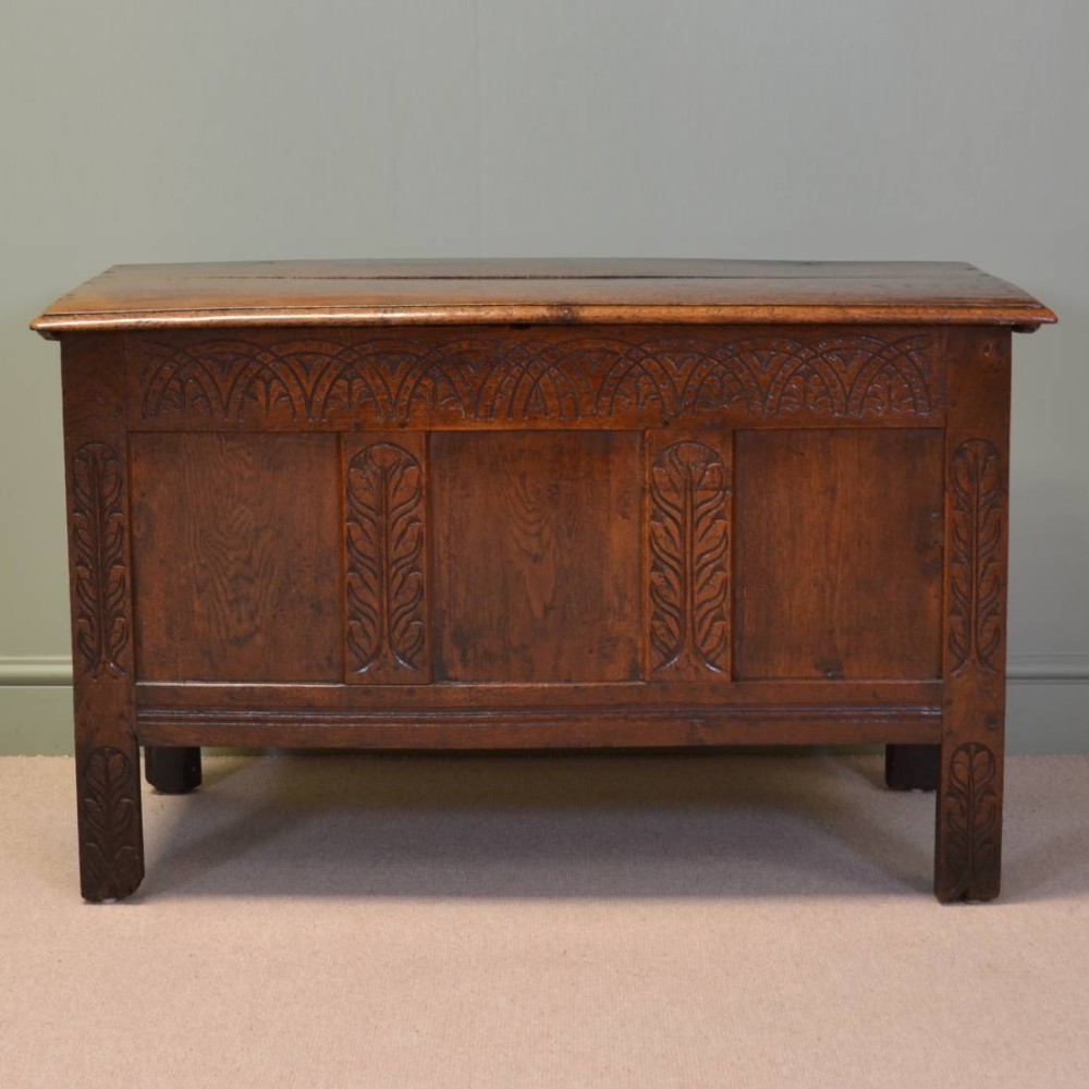 Warm Country Oak Early Eighteenth Century Antique Coffer.