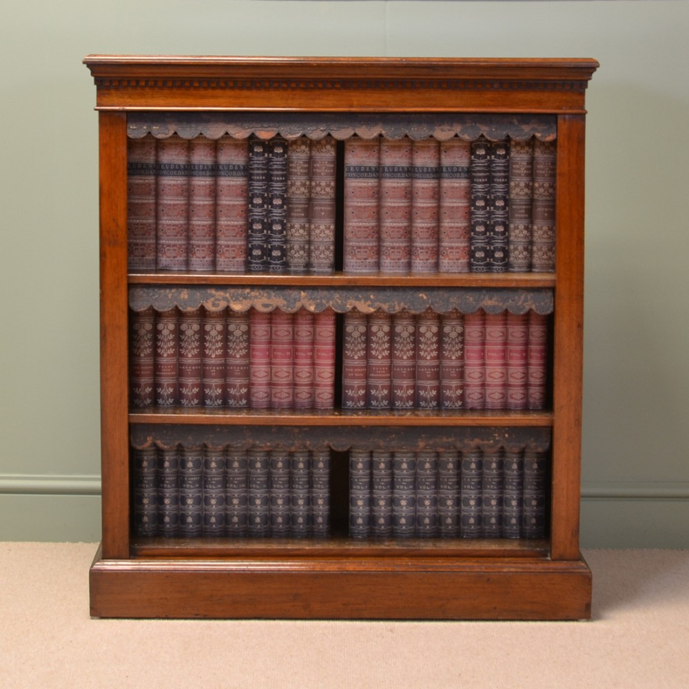 Antique Victorian Walnut Open Bookcase