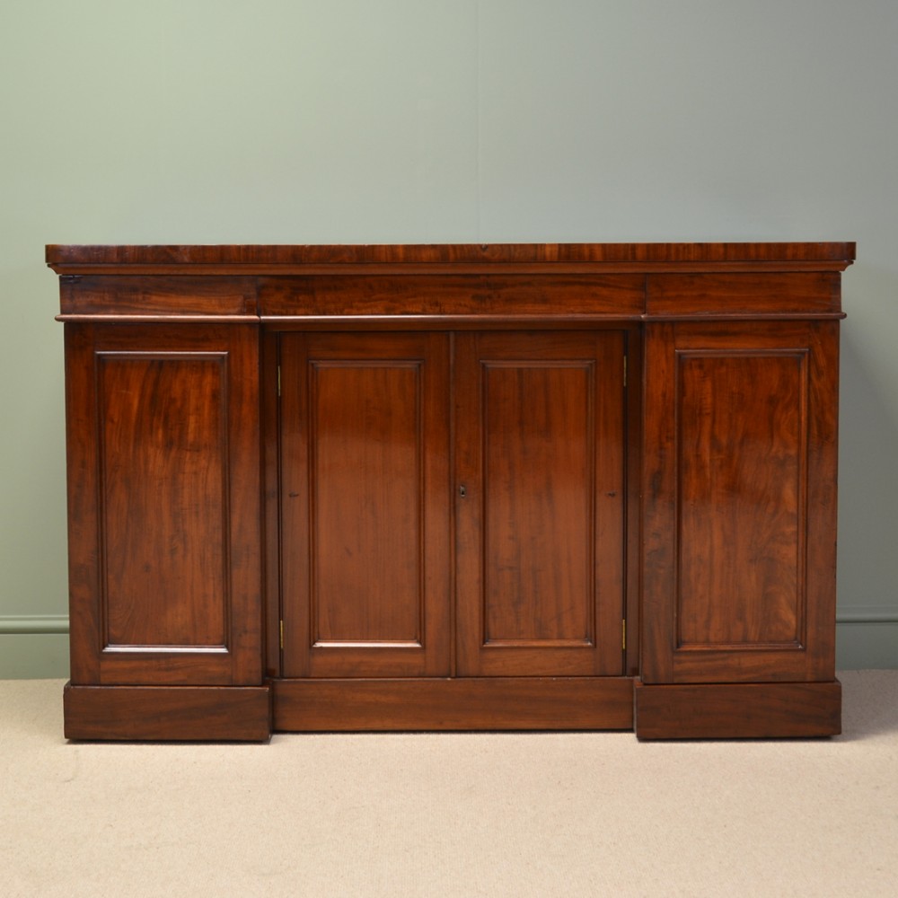 Magnificent Figured Mahogany Antique Victorian Sideboard