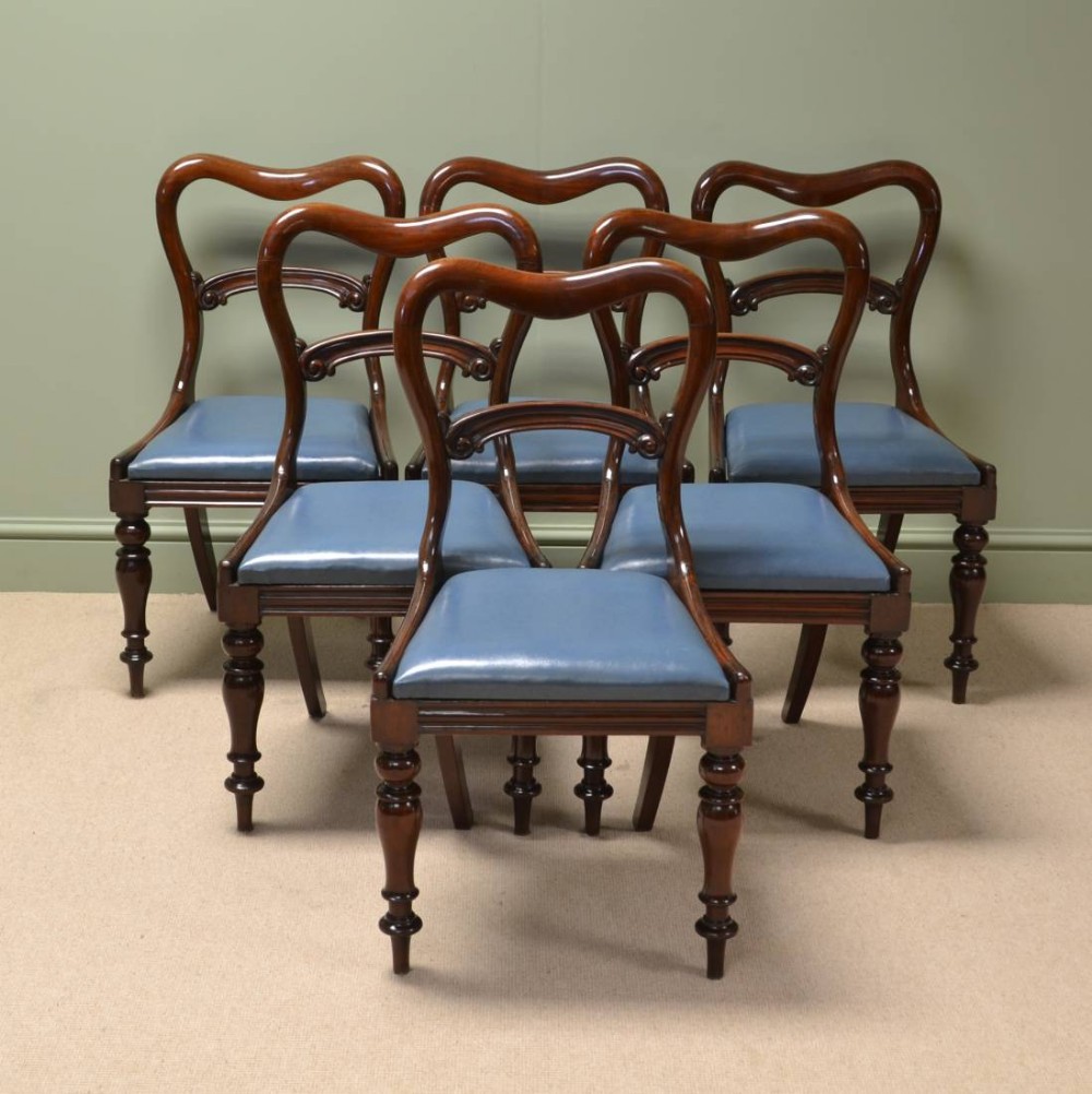Elegant Rich Mahogany Antique Victorian Dining Chairs
