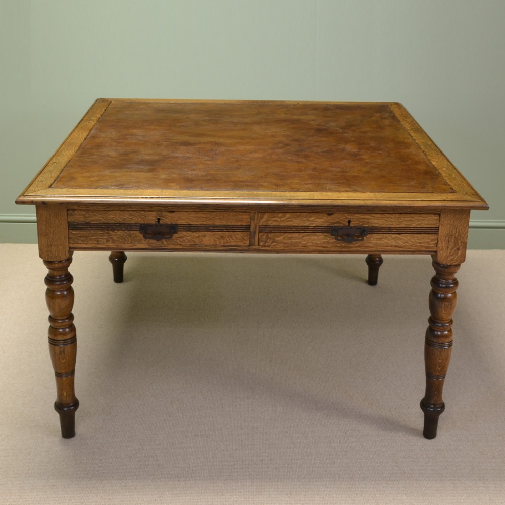 Golden Oak Victorian Antique Partners Writing Table