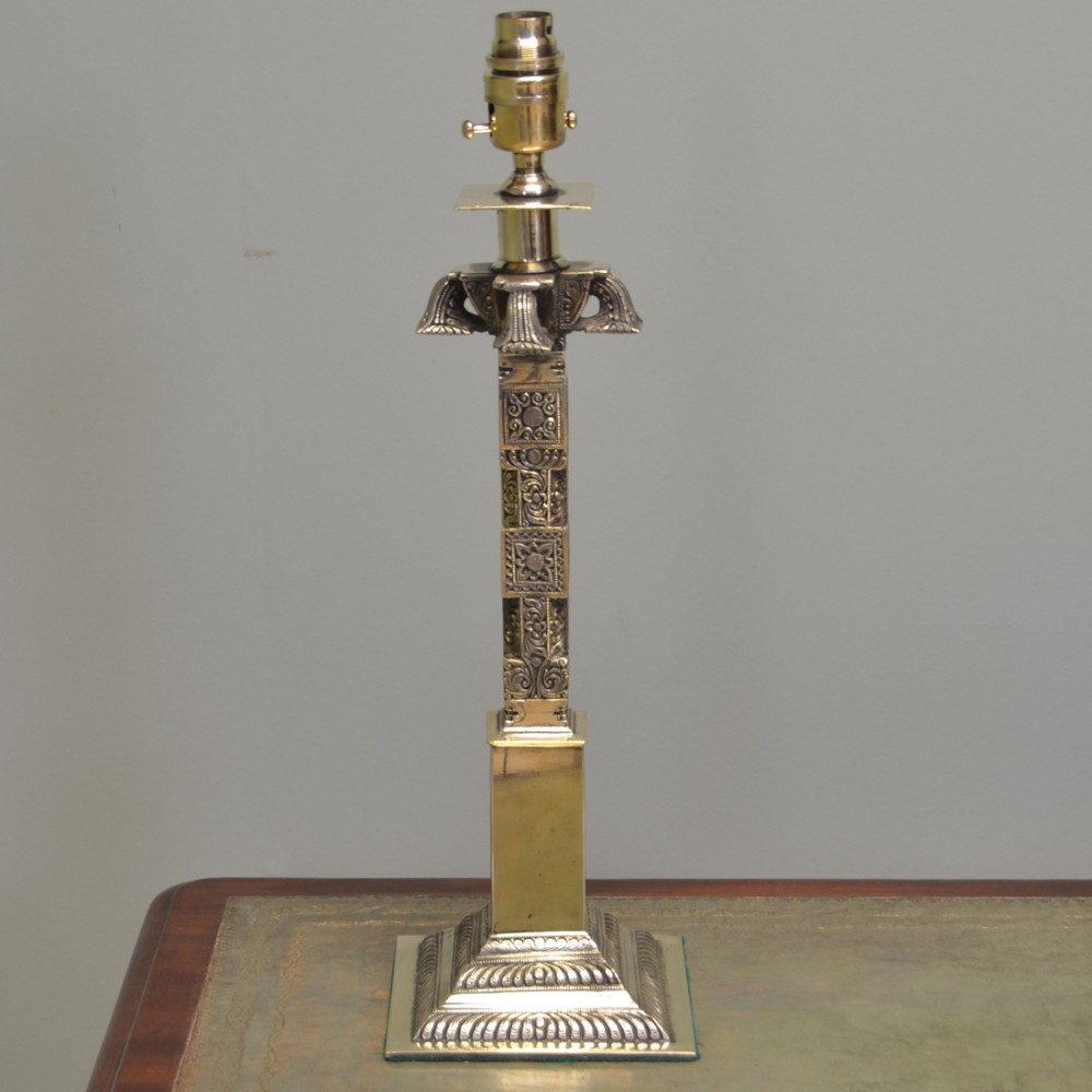 Spectacular Arts And Crafts  Solid Brass Antique Lamp Base.