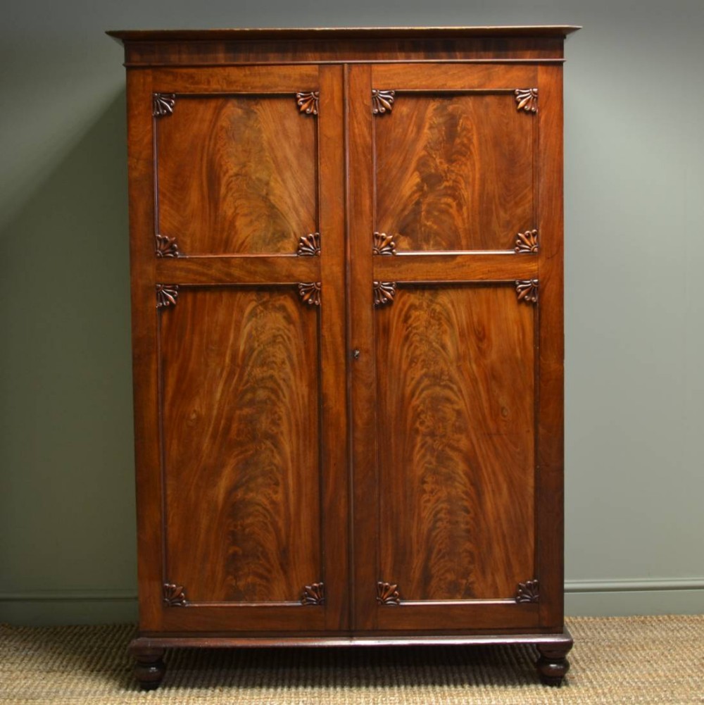Beautifully figured Regency Mahogany Antique Wardrobe 