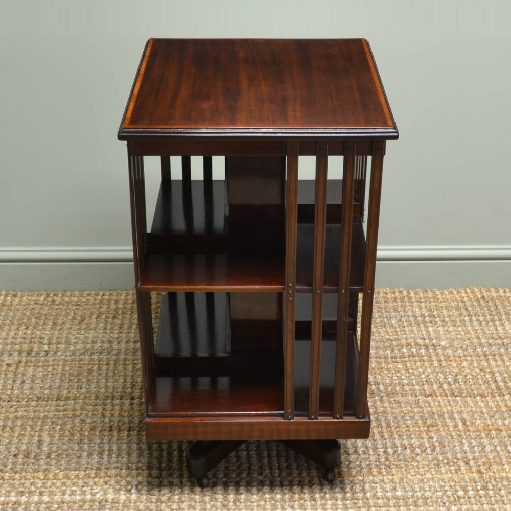 Beautiful Edwardian Antique Mahogany Revolving Bookcase