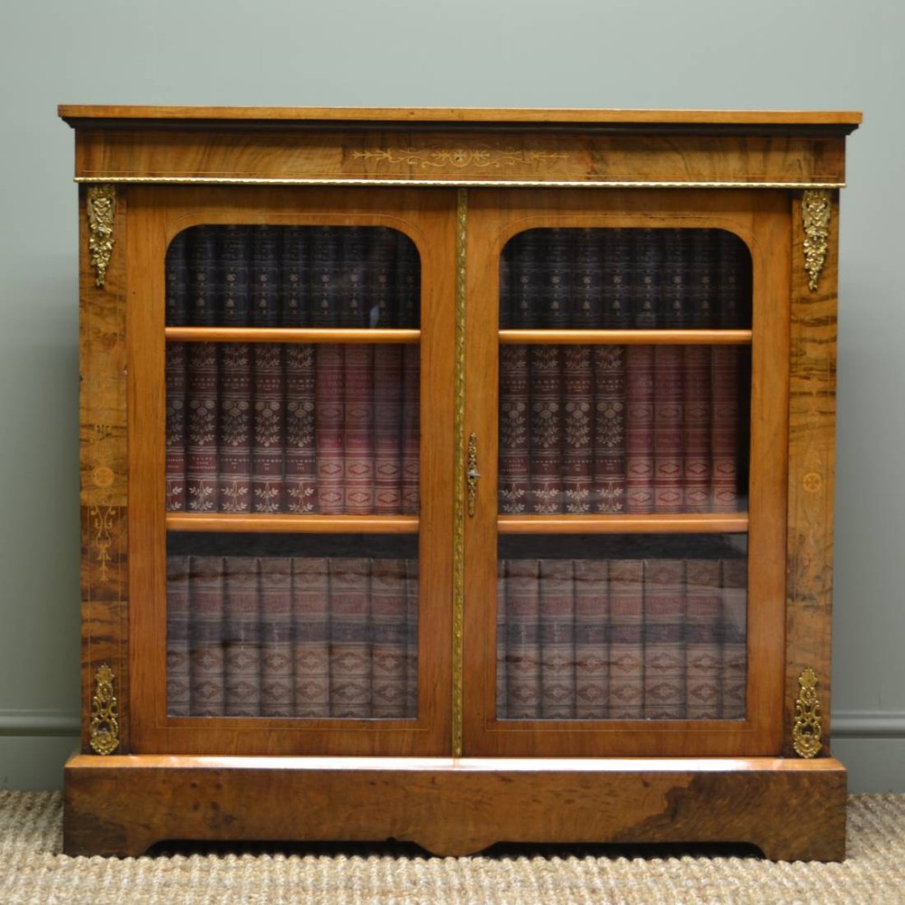 Fine Quality Figured Walnut Antique Victorian Pier Cabinet