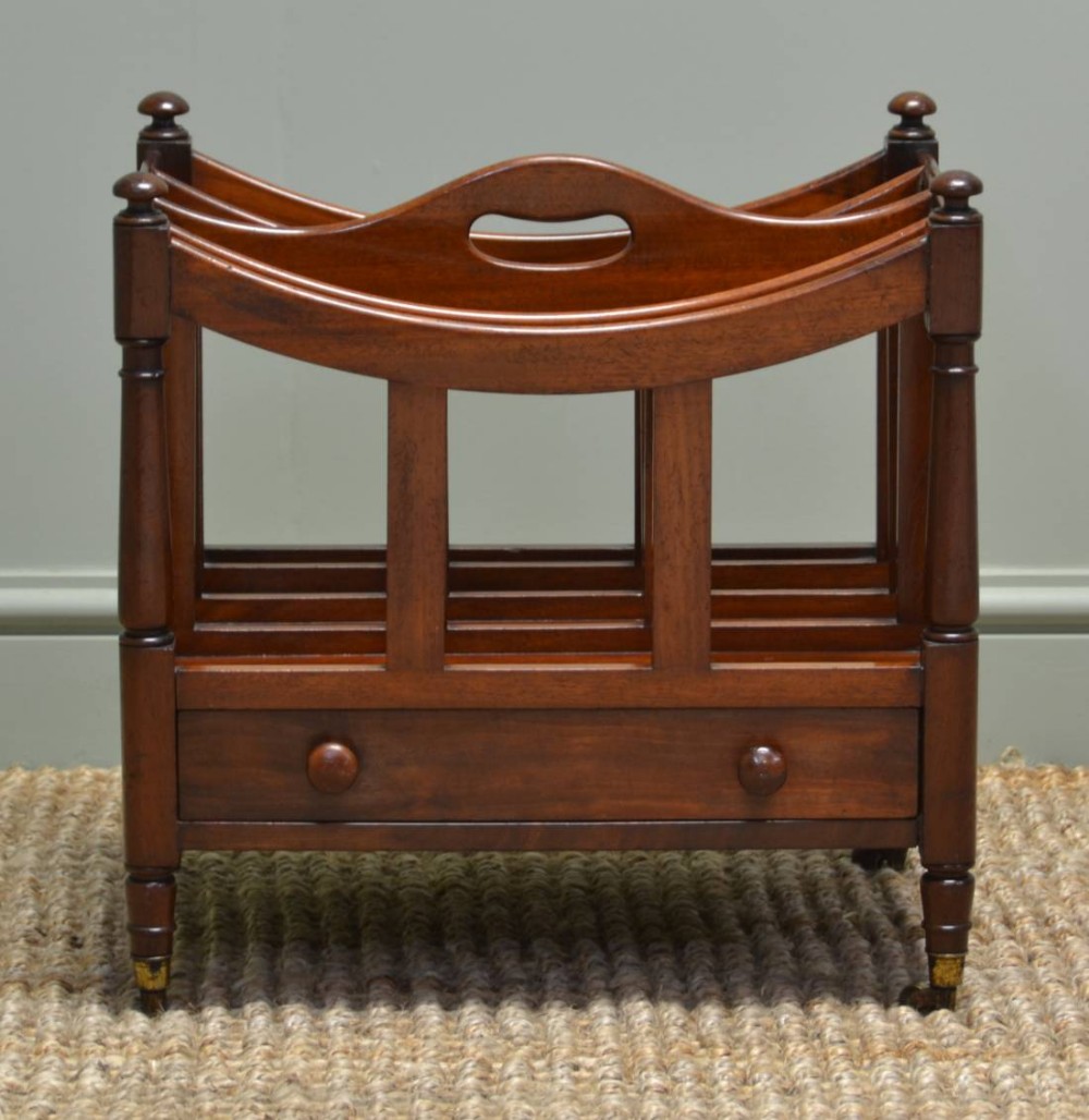 Quality Small Mahogany Victorian Antique Canterbury