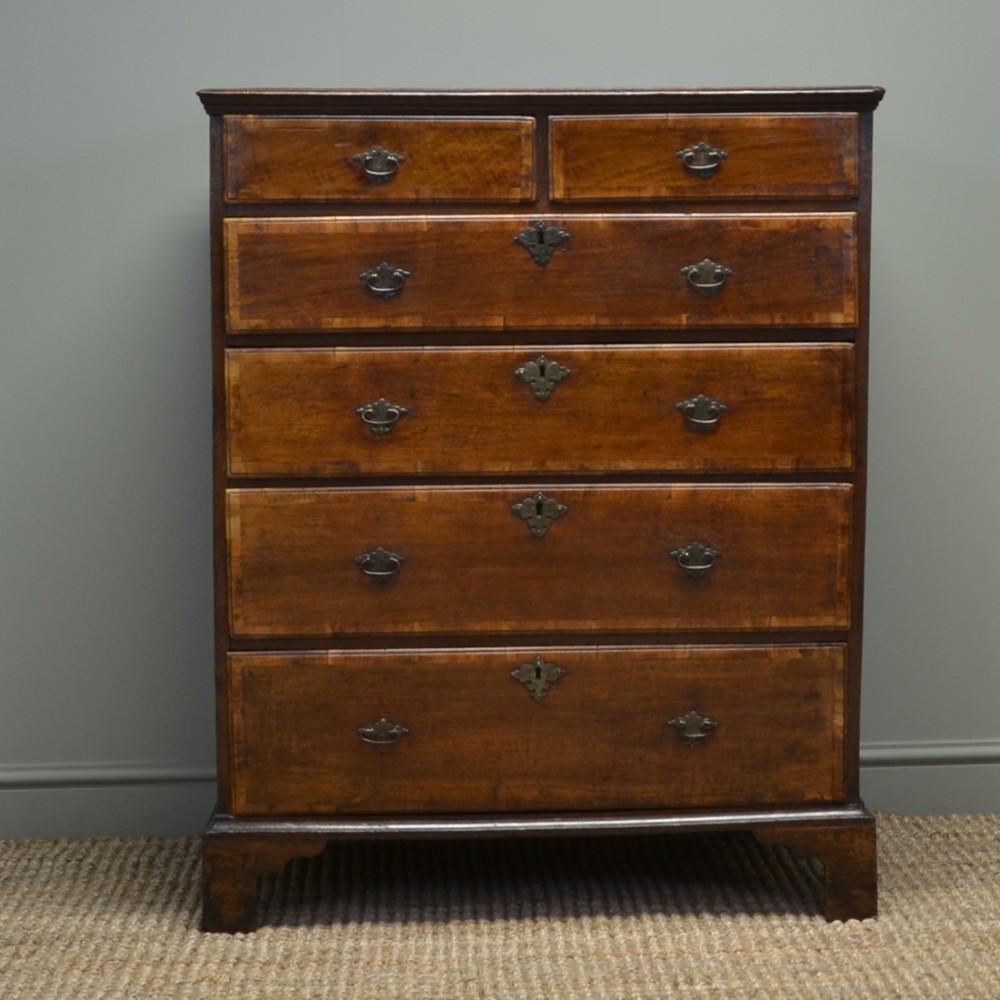 Unusual Country Georgian Oak Antique Chest Of Drawers