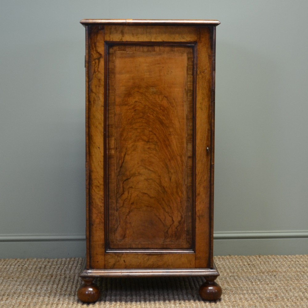 Edwardian Walnut Queen Anne Design Antique Cupboard
