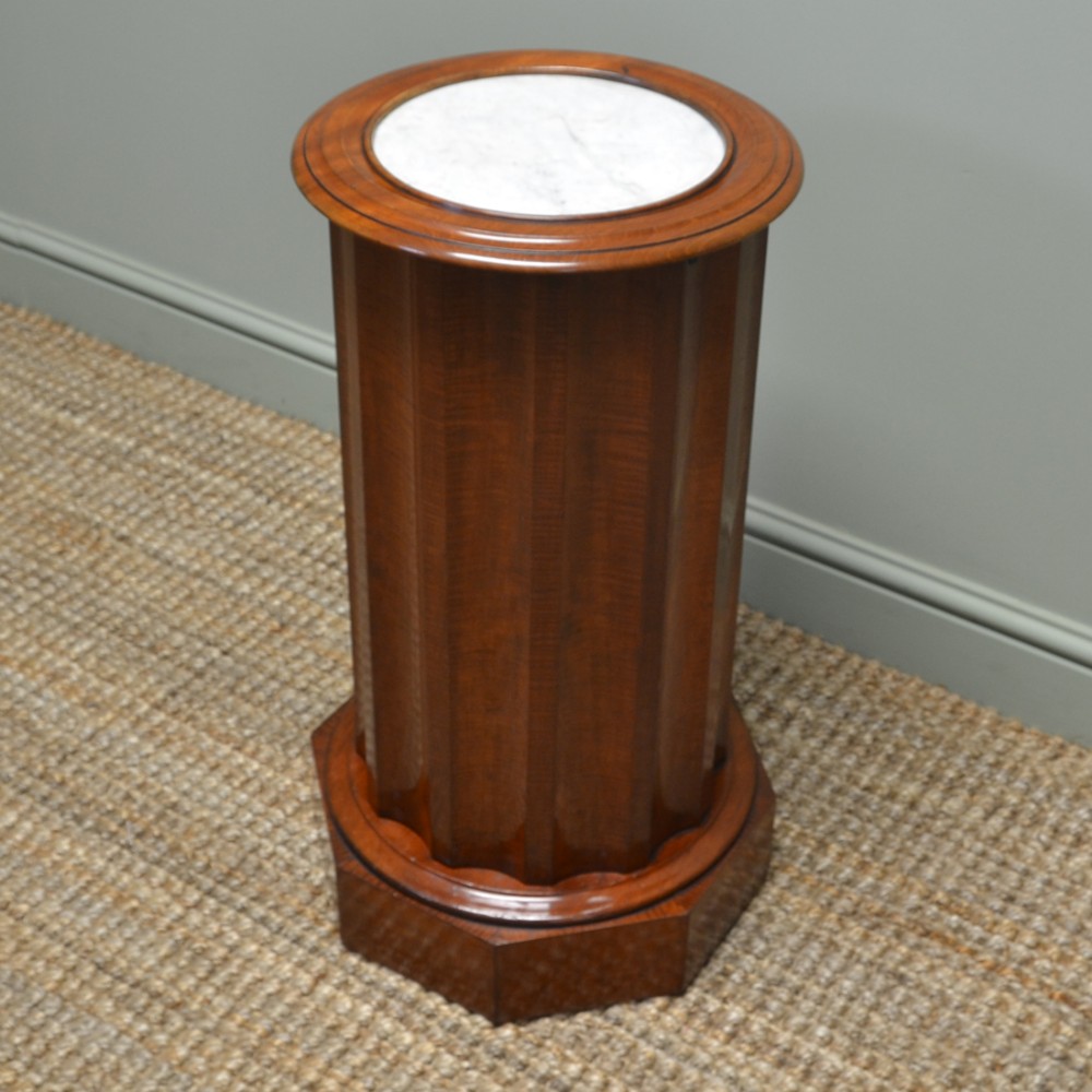Quality Cylindrical Antique Victorian Fiddle Back Mahogany Cupboard