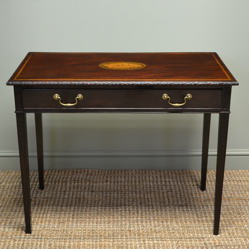 Fine Quality Edwardian Inlaid Walnut Antique Side Table