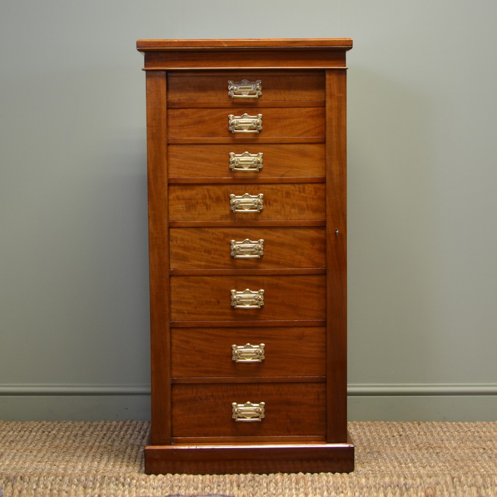 Spectacular Rich Walnut Antique Victorian Wellington Chest