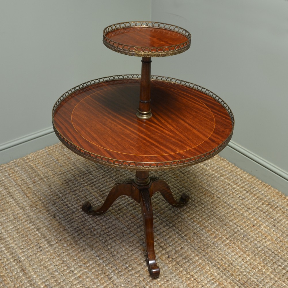 Fine Quality Edwardian Mahogany Two Tier Antique Occasional Table