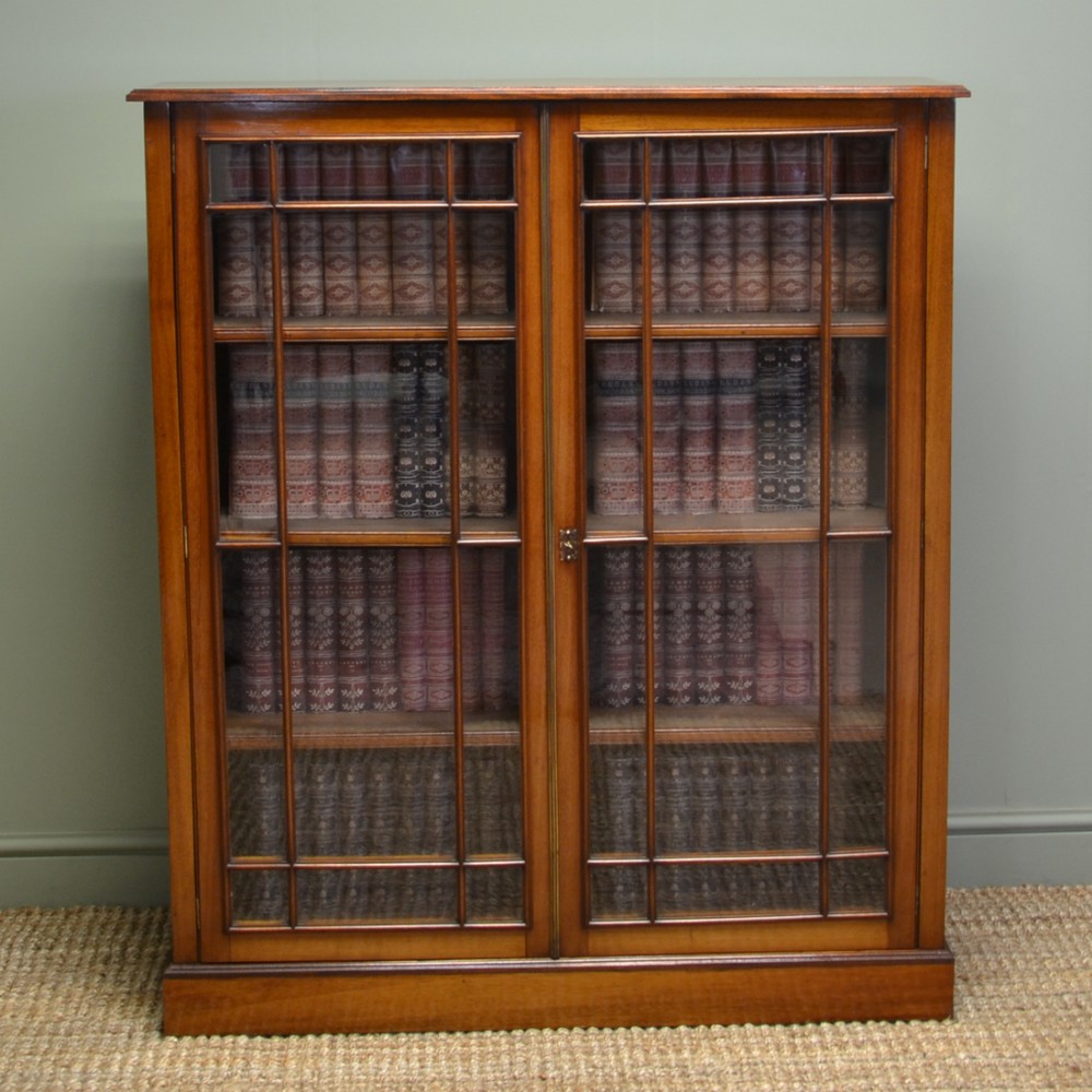 Quality Edwardian Mahogany Glazed Antique Bookcase.