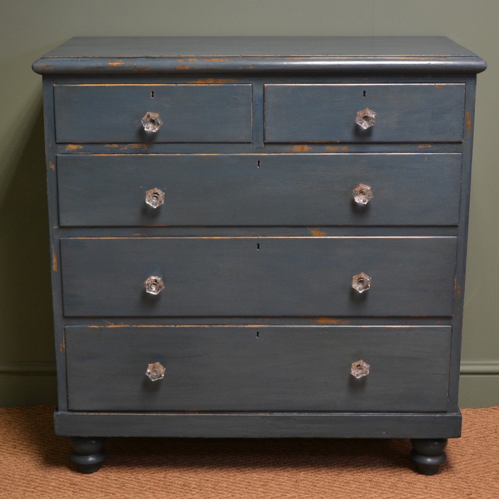 Charming Country Victorian Painted Antique Chest Of Drawers