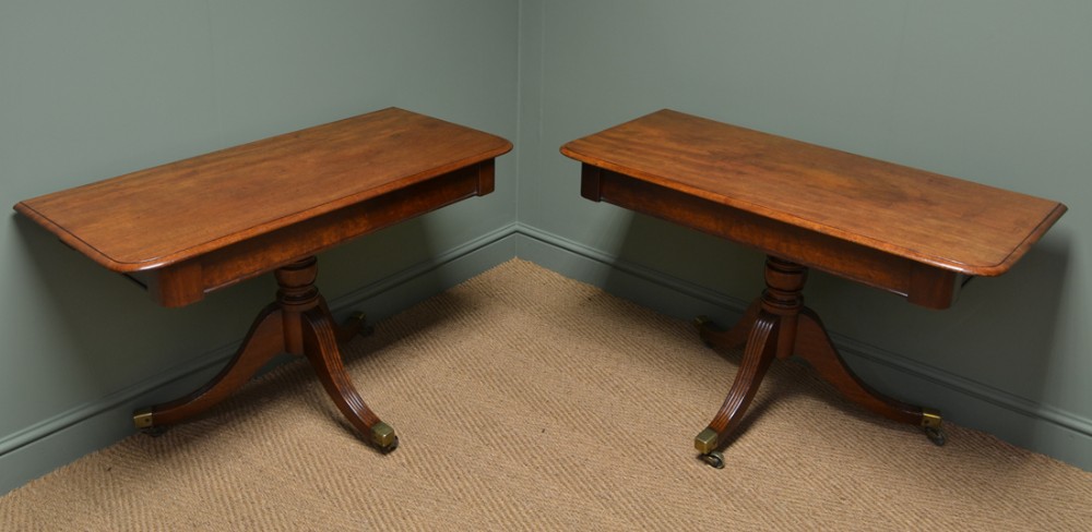 Pair Of Regency Antique Mahogany Console Tables
