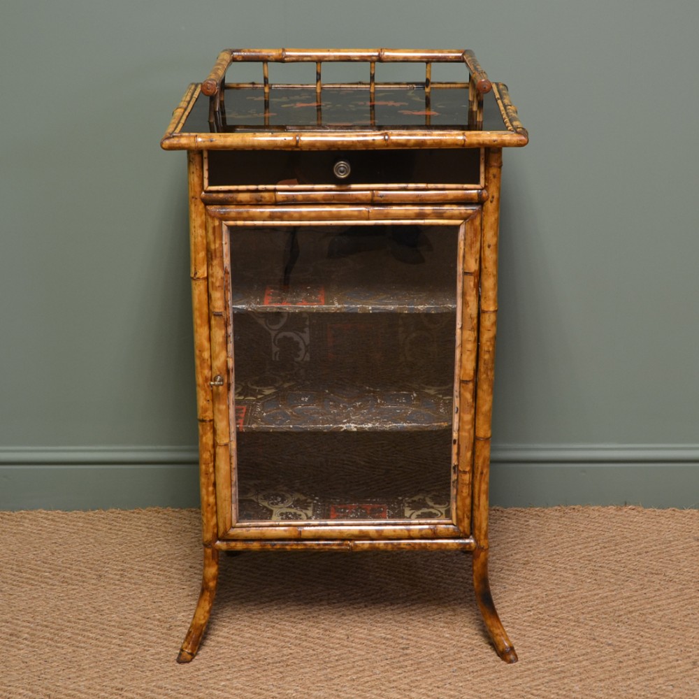 Unusual Decorative Victorian Antique Bamboo Cabinet