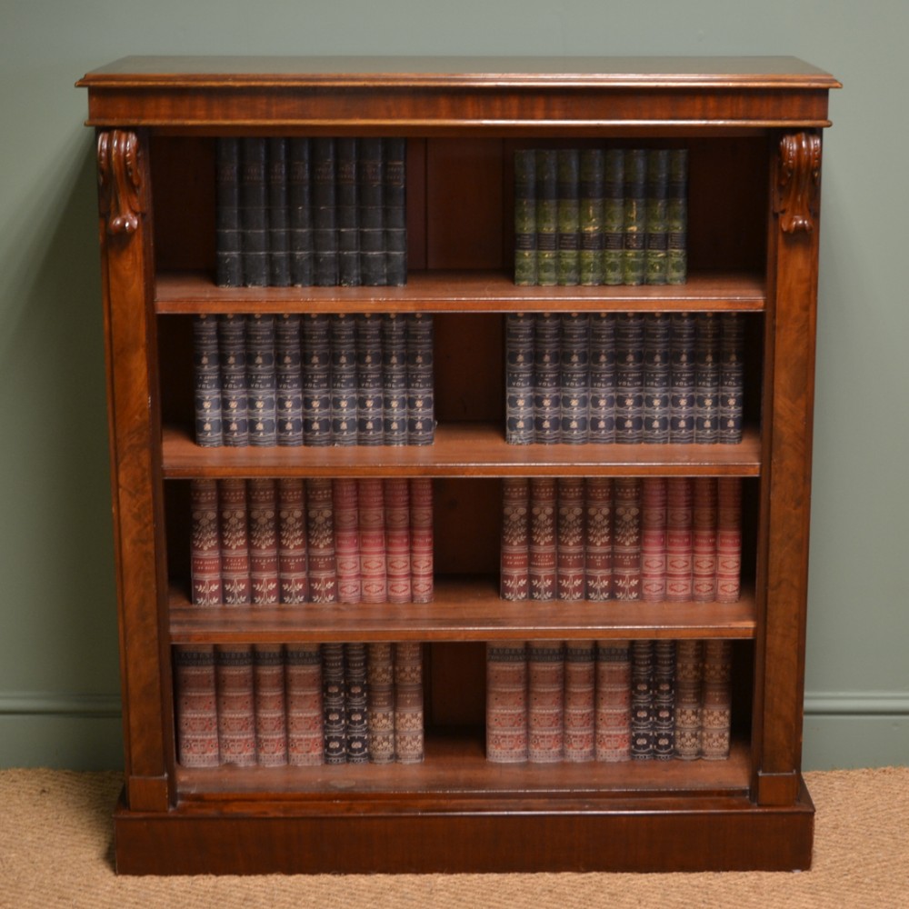 Quality Victorian Mahogany Antique Open Bookcase 