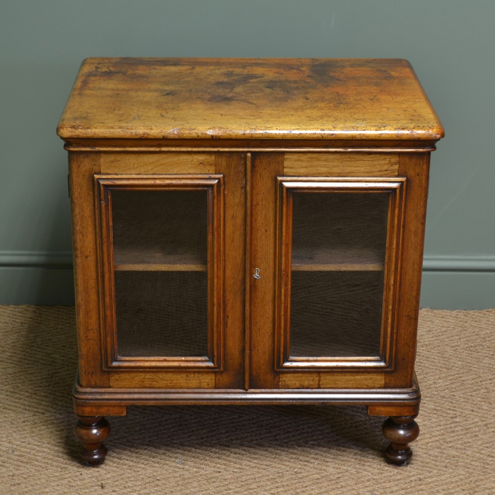 Small Characterful Victorian Walnut Antique Cabinet