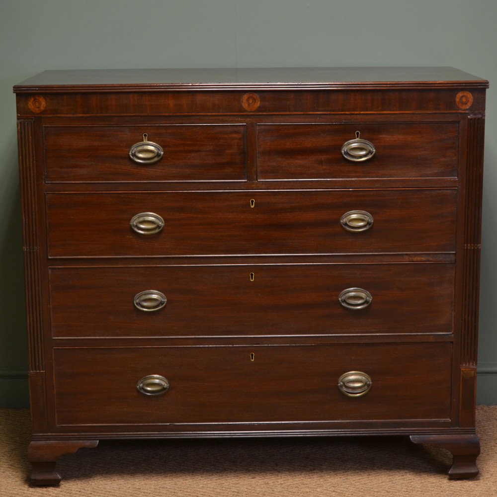 Characterful Georgian Mahogany Antique Chest Of Drawers