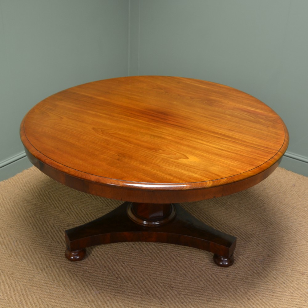Spectacular Figured Mahogany Victorian Circular Antique Dining Table