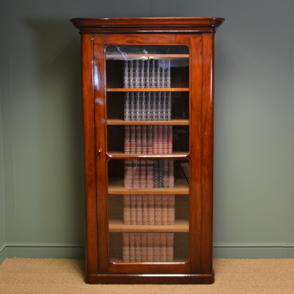 Unusual Superb Quality Tall Victorian Antique Mahogany Bookcase