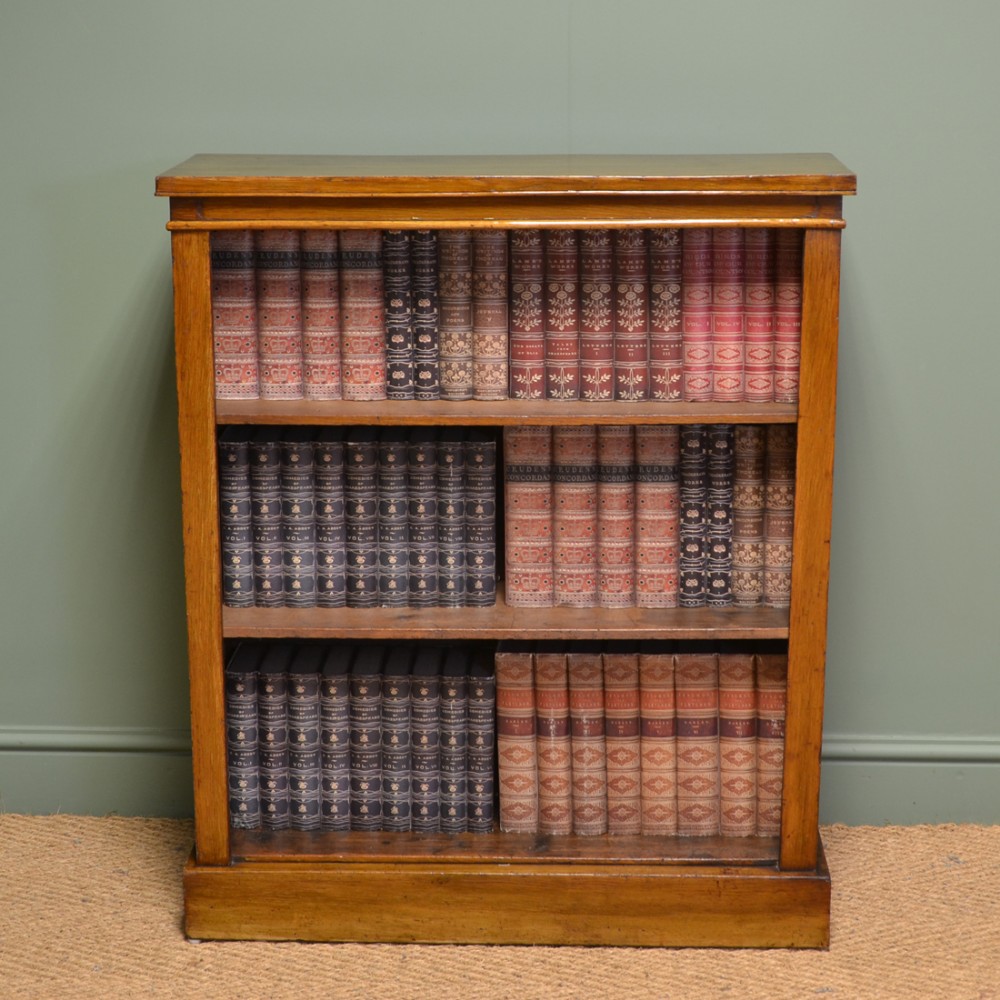 Antique Victorian Walnut Open Bookcase